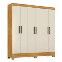 Guarda Roupa Casal 6 Portas 3 Gavetas 7 Prateleiras 2 Cabideiros Pés PVC Prático Guarda Roupa Casal 6 Portas 3 Gavetas 7 Prateleiras 2 Cabideiros Pés PVC Prático
