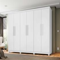 Guarda Roupa Casal 6 Portas 3 Gavetas Berlim - Branco Lanza