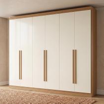 Guarda Roupa Casal 6 Portas 3 Gavetas Bigger Prime Canela/Off White