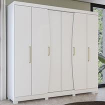 Guarda-roupa Casal 6 Portas 3 Gavetas Branco Cbpm556 - Kappesberg