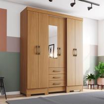 Guarda-Roupa Casal 6 Portas 3 Gavetas Cinamomo B23 - Briz Guarda-Roupa Casal 6 Portas 3 Gavetas Cinamomo B23 - Briz