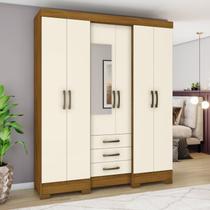Guarda-Roupa Casal 6 Portas 3 Gavetas com Espelho Santorini Henn