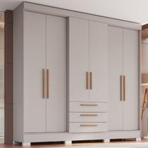 Guarda Roupa Casal 6 Portas 3 Gavetas com Pés Londres Móveis Castro Guarda Roupa Casal 6 Portas 3 Gavetas com Pés Londres Móveis Castro