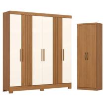 Guarda Roupa Casal 6 Portas 3 Gavetas Francês Cinamomo Off White Com Armário Multiuso Margarida Cinamomo - Henn Briz Guarda Roupa Casal 6 Portas 3 Gavetas Francês Cinamomo Off White Com Armário Multiuso Margarida Cinamomo - Henn Briz