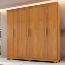 Guarda-Roupa Casal 6 Portas 3 Gavetas MDF Parma Yescasa Marrom/Cinamomo Guarda-Roupa Casal 6 Portas 3 Gavetas MDF Parma Yescasa Marrom/Cinamomo