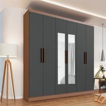 Guarda Roupa Casal 6 Portas 3 Gavetas Mônaco com Espelho