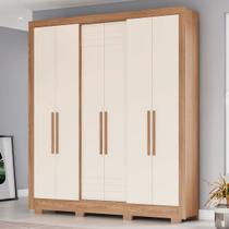 Guarda-Roupa Casal 6 Portas 3 Gavetas Nature/Off White B366 - Briz Guarda-Roupa Casal 6 Portas 3 Gavetas Nature/Off White B366 - Briz