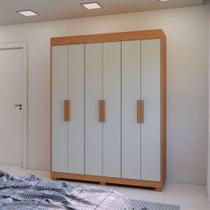Guarda-Roupa Casal 6 Portas 3 Gavetas Peroba/Off White RP2070 Rei Móveis Guarda-Roupa Casal 6 Portas 3 Gavetas Peroba/Off White RP2070 Rei Móveis