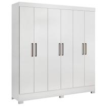 Guarda Roupa Casal 6 Portas 3 Gavetas Pratico D02 Branco - Mpozenato Guarda Roupa Casal 6 Portas 3 Gavetas Pratico D02 Branco - Mpozenato