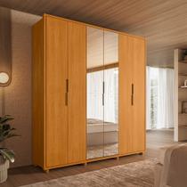 Guarda-Roupa Casal 6 Portas 4 Gaveta 100% MDF 2 Portas com Espelho e Pés Matisse