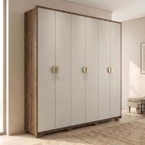 Guarda-Roupa Casal 6 Portas 4 Gavetas 100% MDF Noronha Imbuia/Fendi