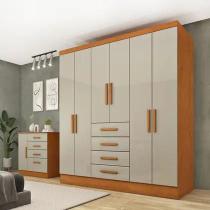 Guarda Roupa Casal 6 Portas 4 Gavetas 180cm Arizona Tcil Móveis Guarda Roupa Casal 6 Portas 4 Gavetas 180cm Arizona Tcil Móveis