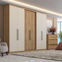 Guarda-Roupa Casal 6 Portas 4 Gavetas 238cm Passione Ultra Off White Capuccino/Off White Guarda-Roupa Casal 6 Portas 4 Gavetas 238cm Passione Ultra Off White Capuccino/Off White