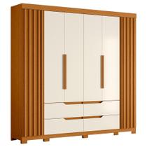 Guarda Roupa Casal 6 Portas 4 Gavetas 240cm Doble Cinamomo/Off White - Albatroz Guarda Roupa Casal 6 Portas 4 Gavetas 240cm Doble Cinamomo/Off White - Albatroz