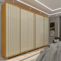 Guarda Roupa Casal 6 Portas 4 Gavetas Absolut New 100% MDF Marrom/Marrome/Off White