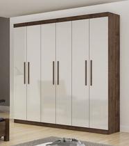 Guarda Roupa Casal 6 Portas 4 Gavetas - Belém-CANION / OFF WHITE - Star Móveis Guarda Roupa Casal 6 Portas 4 Gavetas - Belém-CANION / OFF WHITE - Star Móveis