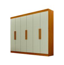 Guarda Roupa Casal 6 Portas 4 Gavetas Canadá s/ Espelho com pés - Leifer Móveis