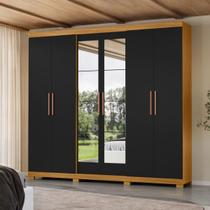 Guarda-Roupa Casal 6 Portas 4 Gavetas com Espelho 100% MDP Grande Organizador para Quarto Design Moderno Guarda-Roupa Casal 6 Portas 4 Gavetas com Espelho 100% MDP Grande Organizador para Quarto Design Moderno