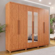 Guarda-roupa Casal 6 Portas 4 Gavetas com Espelho com Pés Atlanta 100% MDF