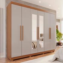 Guarda-Roupa Casal 6 Portas 4 Gavetas com Espelho com Pés New Malibu Espresso Móveis