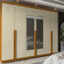 Guarda Roupa Casal 6 Portas 4 Gavetas com Pés e Espelho Imperatriz Gelius Guarda Roupa Casal 6 Portas 4 Gavetas com Pés e Espelho Imperatriz Gelius