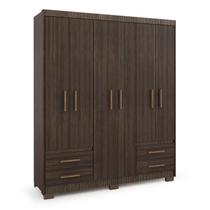 Guarda Roupa Casal 6 Portas 4 Gavetas Com Pes Primacy Capuccino