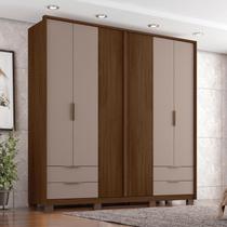 Guarda Roupa Casal 6 Portas 4 Gavetas Externas com Pés e Puxador em MDF Suburban Espresso Móveis Marrom/Havana/Fendi Guarda Roupa Casal 6 Portas 4 Gavetas Externas com Pés e Puxador em MDF Suburban Espresso Móveis Marrom/Havana/Fendi
