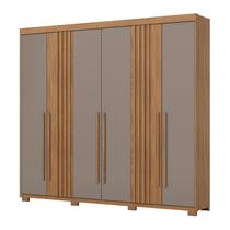 Guarda Roupa Casal 6 Portas 4 Gavetas Flex D325 Nature Avelã - Henn Guarda Roupa Casal 6 Portas 4 Gavetas Flex D325 Nature Avelã - Henn