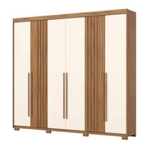 Guarda Roupa Casal 6 Portas 4 Gavetas Flex Nature/Off White