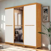 Guarda-Roupa Casal 6 Portas 4 Gavetas Freijó/Off White Sancho Avelan Móveis