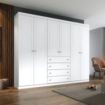 Guarda Roupa Casal 6 Portas 4 Gavetas Mississipi Branco/HP Guarda Roupa Casal 6 Portas 4 Gavetas Mississipi Branco/HP