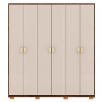 Guarda Roupa Casal 6 Portas 4 Gavetas Nor Vlr Imbuia Fend