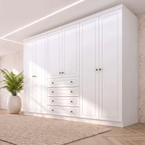 Guarda-Roupa Casal 6 Portas 4 Gavetas Nova York Espresso Móveis Branco Guarda-Roupa Casal 6 Portas 4 Gavetas Nova York Espresso Móveis Branco