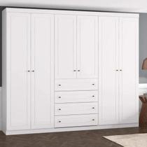Guarda-Roupa Casal 6 Portas 4 Gavetas Nova York Espresso Móveis Branco Guarda-Roupa Casal 6 Portas 4 Gavetas Nova York Espresso Móveis Branco
