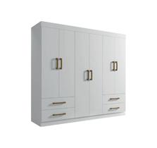 Guarda Roupa Casal 6 Portas 4 Gavetas - Recife-Branco - Leifer Móveis Guarda Roupa Casal 6 Portas 4 Gavetas - Recife-Branco - Leifer Móveis