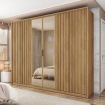 Guarda Roupa Casal 6 Portas 4 Gavetas Ripadas com Espelho Suburban Espresso Móveis Guarda Roupa Casal 6 Portas 4 Gavetas Ripadas com Espelho Suburban Espresso Móveis