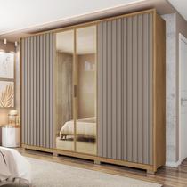 Guarda Roupa Casal 6 Portas 4 Gavetas Ripadas com Espelho Suburban Espresso Móveis Guarda Roupa Casal 6 Portas 4 Gavetas Ripadas com Espelho Suburban Espresso Móveis