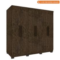 Guarda Roupa Casal 6 Portas 4 Gavetas Sevilha Prime IMOP Móveis Wengue Marromle