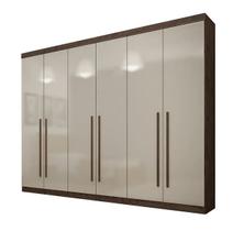 Guarda Roupa Casal 6 Portas 4 Gavetas - Uberaba-CANION / OFF WHITE - Star Móveis