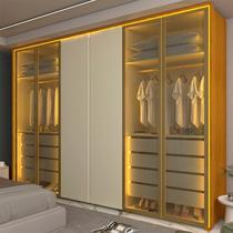 Guarda-roupa Casal 6 Portas 4 Portas Reflecta com Led com Pés 100% Mdf Splendor Guarda-roupa Casal 6 Portas 4 Portas Reflecta com Led com Pés 100% Mdf Splendor