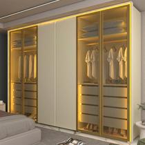 Guarda-Roupa Casal 6 Portas 4 Portas Reflecta com LED com Pés 100% MDF Splendor Off White Guarda-Roupa Casal 6 Portas 4 Portas Reflecta com LED com Pés 100% MDF Splendor Off White