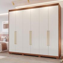 Guarda-Roupa Casal 6 Portas 5 Gavetas Cinamomo/Grafiato Aurora Panan Moveis