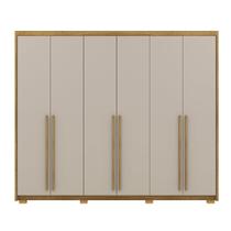 Guarda-Roupa Casal 6 Portas 6 Gavetas 100% MDF Dukai Nature/Fendi