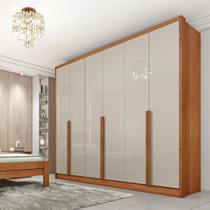 Guarda Roupa Casal 6 Portas 6 Gavetas 100% MDF Fortuna - Tcil Móveis - Cinamomo/Off White