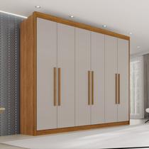 Guarda Roupa Casal 6 Portas 6 Gavetas 100% MDF Itália Plus Off White/Cinamomo Guarda Roupa Casal 6 Portas 6 Gavetas 100% MDF Itália Plus Off White/Cinamomo
