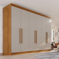 Guarda-Roupa Casal 6 Portas 6 Gavetas 100% MDF Órion Plus Cinza/Jequitibá/Granizo Guarda-Roupa Casal 6 Portas 6 Gavetas 100% MDF Órion Plus Cinza/Jequitibá/Granizo
