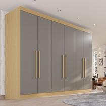 Guarda-Roupa Casal 6 Portas 6 Gavetas 100% MDF Órion Plus Off White/Cinamomo/Off-White Guarda-Roupa Casal 6 Portas 6 Gavetas 100% MDF Órion Plus Off White/Cinamomo/Off-White