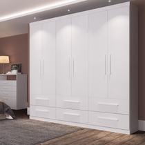 Guarda-Roupa Casal 6 Portas 6 Gavetas Aspen Branco/Ártico