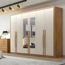 Guarda-roupa Casal 6 Portas 6 Gavetas com Espelho 100% Mdf Reno 276x236cm