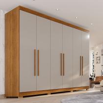 Guarda-Roupa Casal 6 Portas 6 Gavetas com Pés 100% MDF Órion Plus Off White/Cinamomo/Off-White Guarda-Roupa Casal 6 Portas 6 Gavetas com Pés 100% MDF Órion Plus Off White/Cinamomo/Off-White
